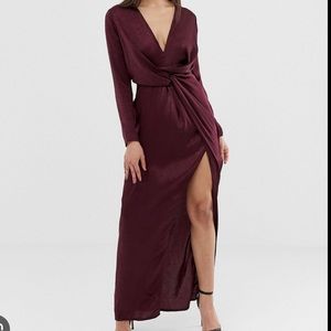 Leopard Twist Front Maxi Dress